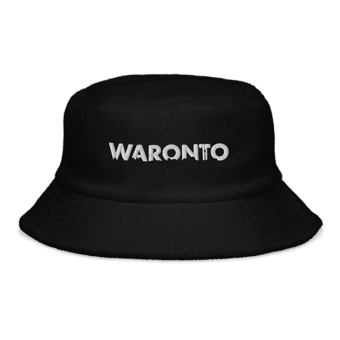 Black Waronto Terry Cloth Bucket Hat