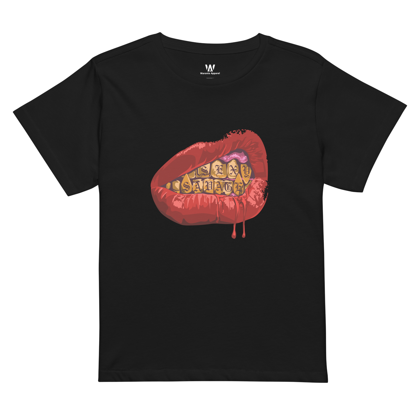 Sexy Savage Black Lady’s High-Waisted Tee