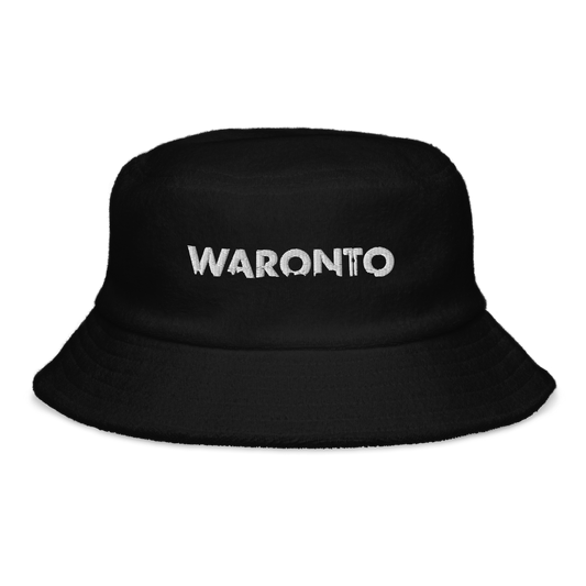 Black Waronto Terry Cloth Bucket Hat